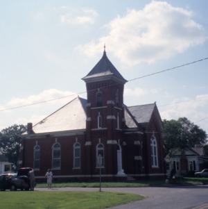 Side view with tower, Calypso Methodist Church, Calypso, Duplin County, North Carolina