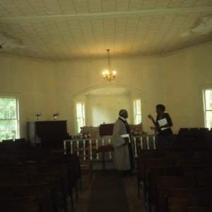 Interior view, Addor Church, Addor, Moore County, North Carolina