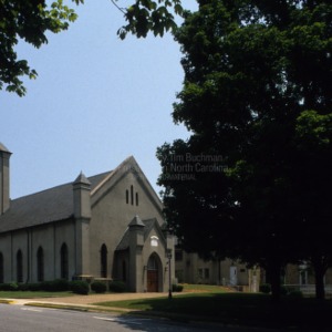 View from distance, Waldensian Presbyterian Church, Valdese, North Carolina