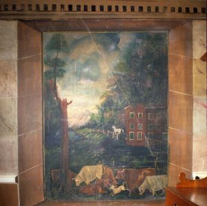 Parlor wall painting, Reich-Strupe-Butner House, Bethania, North Carolina