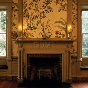 Interior with fireplace, Stonewall, Rocky Mount, North Carolina