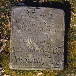 Grave of Joh. Friedrich Schmidt, God's Acre, Winston-Salem, Forsyth County, North Carolina