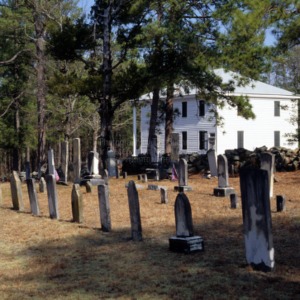 Cemetery with church, Longstreet Presbyterian Church, Fort Bragg, North Carolina