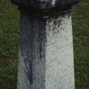 Grave of Ruth Vogler, Old Lutheran Cemetery, Salisbury, Rowan County, North Carolina