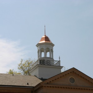 Berry Residence Hall, cupola installation