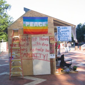 Shack-A-Thon fundraiser for Habitat for Humanity, 2004: NCSU ACLU, Campus Greens, and Middle Eastern North African Student Association