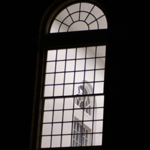 Leazar Hall window, interior