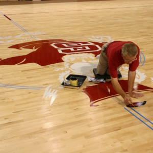 Reynolds Coliseum, floor repainting