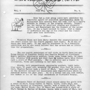 Tar heel club news. Vol. 4, no. 4. July 29, 1932