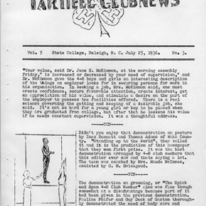 Tar heel club news. Vol. 5, no. 3. July 25, 1936