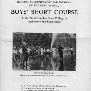 General announcement and program of the fifth annual boys' short course at the North Carolina State College of Agriculture and Engineering, July, 1919 (Extension Circular No. 95)