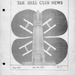 Tar heel club news, vol. 8, no. 4, July 28, 1939
