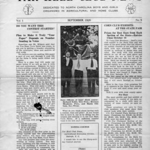 Tar heel club news, vol. 1, no. 5, September 1920 [early printing press version]