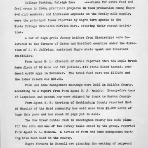Press release - "Plans for extra food and feed crops in 1944"