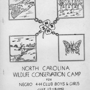 North Carolina wildlife conservation camp for negro 4-H club boys and girls