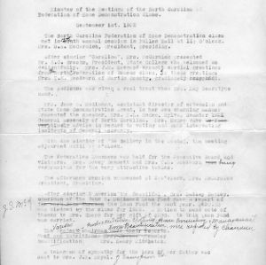 Minutes of the meetings of the North Carolina Federation of Home Demonstration clubs, September 1, 1932