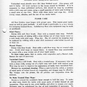 Care of floors and woodwork (Extension Miscellaneous Pamphlet No. 15, Revised)