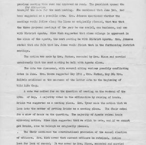 Minutes of the March 1st meeting of the North Carolina Negro Home Demonstration Agents' Association