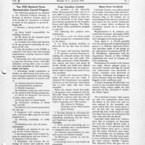 North Carolina Federation of Home Demonstration Clubs news letter 8, no. 1