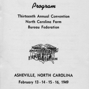 Program, thirteenth annual convention North Carolina Farm Bureau Federation