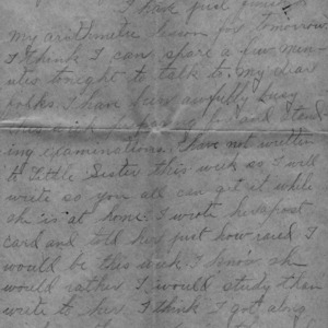 Letter from Azariah Graves Thompson, a student at North Carolina College of Agriculture and Mechanic Arts, to his parents, November 9, 1905