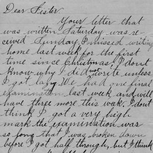 Letter from George Bullock to his sister, March 20, 1894