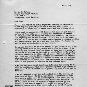 Letter from Howard P. Barss to C. J. Nusbaum