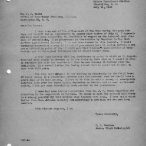 Letter from C. J. Nusbaum to H. P. Barss regarding internal cork ring spot symptoms