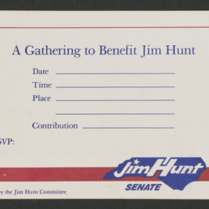 A Gathering to Benefit Jim Hunt, Campaign Benefit Invitation