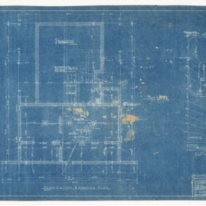 G. Milton Small Residence -- Foundation and Footing Plan, Plot Plan Blueprint
