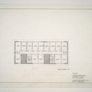 NC State College Fraternity Housing -- Second Floor Plan - Sigma Alpha Mu House