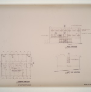 NC State College Fraternity Housing, Renovations -- Third Floor Plan, Elevations - House #2