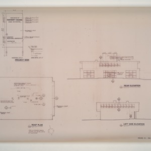 NC State College Fraternity Housing, Renovations -- Project Sign, Roof Plan, Elevations - House #3
