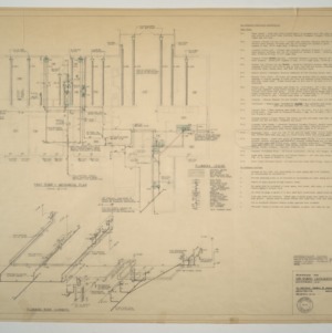Mr. and Mrs. Leonard Edwards Residence -- First Floor Mechanical Plan, Plumbing Fixture Schedule and Notes