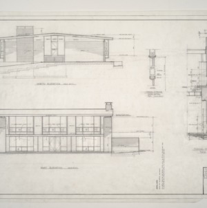 Mr. and Mrs. Frank Anderson Residence -- North and East Elevation, Typical Fireplace Section