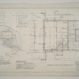E. C. Glover III Residence -- Plot Plan, Foundation Plan and Elect Basement Plan