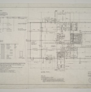 E. C. Glover III Residence -- Room Finish and Door Schedule, Floor Plan