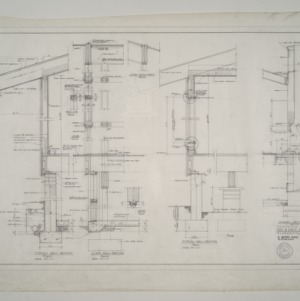 E. C. Glover III Residence -- Typical Wall Section, Glass Wall Section, Chimney Section