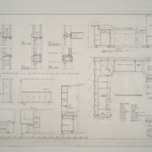 E. C. Glover III Residence -- Window Details, Kitchen Elevations, Kitchen Plan