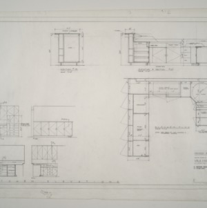 E. C. Glover III Residence -- Revised Kitchen Details - Kitchen Elevations, Kitchen Plan