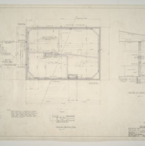 W. C. Lewis, Sr. Residence -- Foundation Plan, Plenum Section, Section at Front Entrance