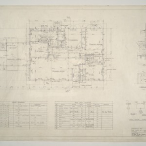 W. C. Lewis, Sr. Residence -- Door Schedule, Room Finish Schedule, Fireplace Elevation, Electrical Diagram