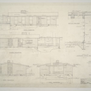 W. C. Lewis, Sr. Residence -- North, South, West, and East Elevations, Screened Porch Section