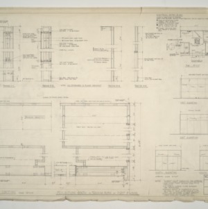 Home Security Life Insurance Building -- Plan Section, Projection Booth in Traning Room on First Floor, Electrical Notes and Key