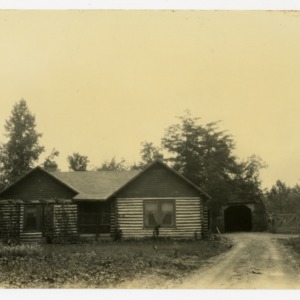 Farm house of pine logs, Mrs. H. F. Deer, Ruffin, Caswell County, North Carolina :: Photographs
