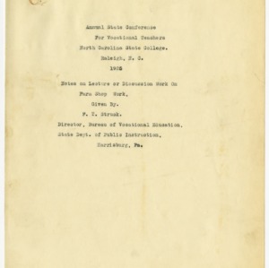 "Farm Shop Work" lecture notes, 1925