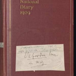 Carl Alwin Schenck diary, 1929