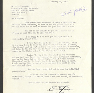 Carl Alwin Schenck Papers. Correspondence with Students -- C. T. Jones, 1947 - 1949