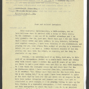 Carl Alwin Schenck Papers. Correspondence with Students -- Lorraine Jones, 1954 - 1955