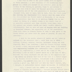 Carl Alwin Schenck Papers. Biltmore Forest School Papers -- Biographical Information -- Eldridge, Inman